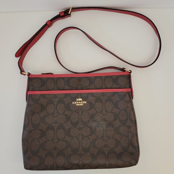 Coach File Crossbody in Signature Coated Canvas W/ Leather Details Style F29210 - Picture 4 of 11